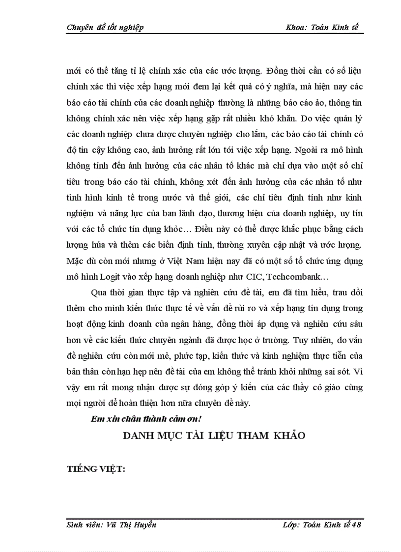 image for page Ứng dụng mô hình Logit xếp hạng và phân loại với tín dụng khách hàng doanh nghiệp lớn tại ngân hàng công thương chi nhánh Hai Bà Trưng