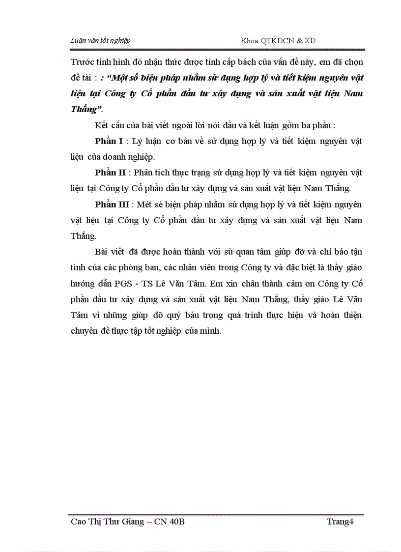 image for page Một số biện pháp nhằm sử dụng hợp lý và tiết kiệm nguyên vật liệu tại Công ty Cổ phần đầu tư xây dựng và sản xuất vật liệu Nam Thắng