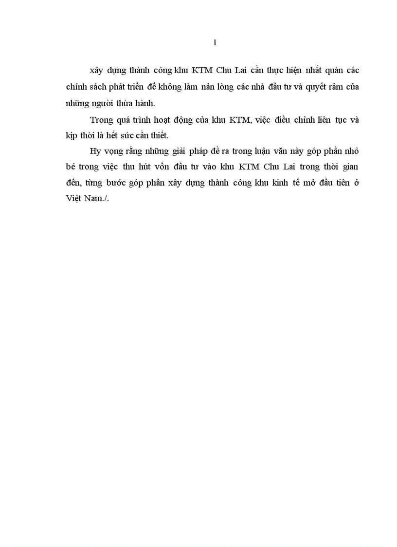 image for page Thu hút vốn đầu tư để phát triển khu kinh tế mở Chu Lai tỉnh Quang Nam 1