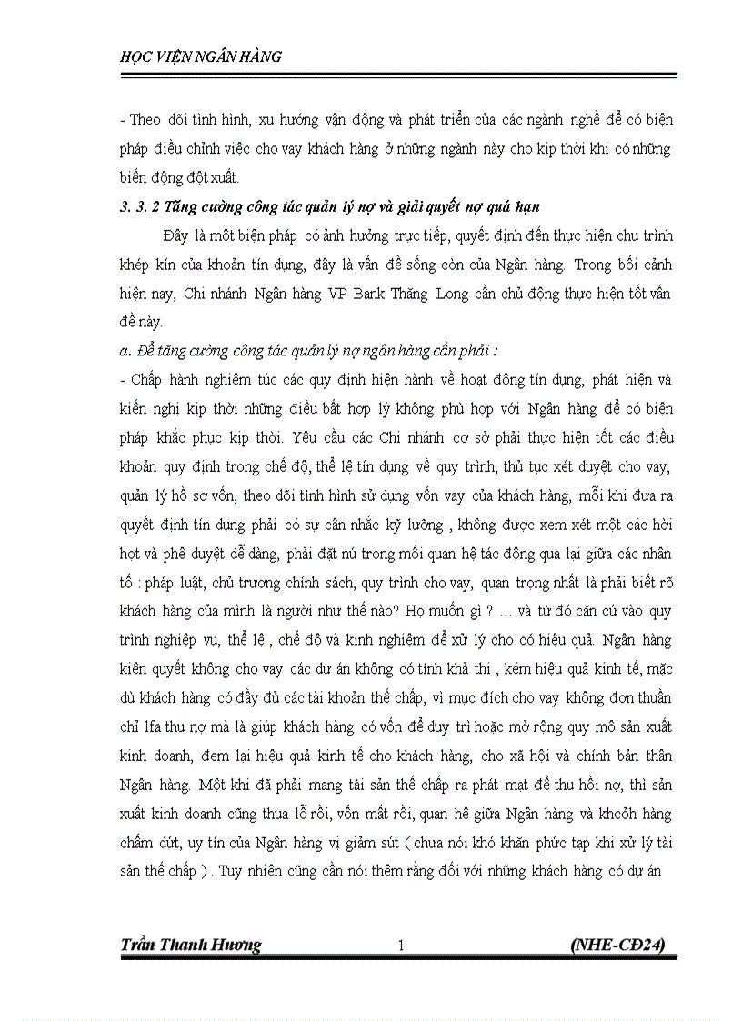 image for page Nâng cao chất lượng tín dụng tại VPbank chi nhánh Thăng Long Thực trạng và Giải pháp 1