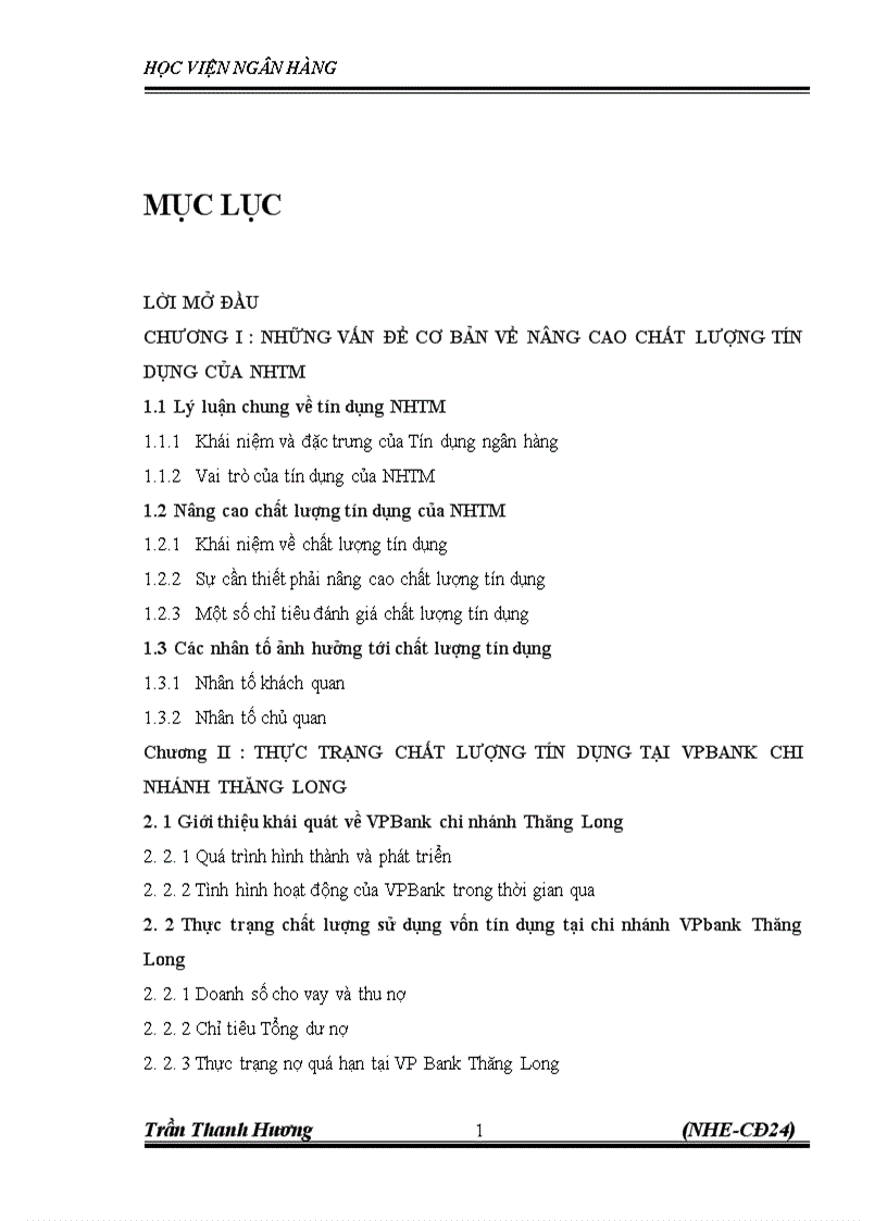 image for page Nâng cao chất lượng tín dụng tại VPbank chi nhánh Thăng Long Thực trạng và Giải pháp 1