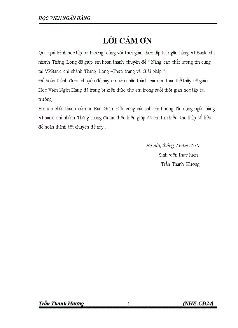 image for page Nâng cao chất lượng tín dụng tại VPbank chi nhánh Thăng Long Thực trạng và Giải pháp 1