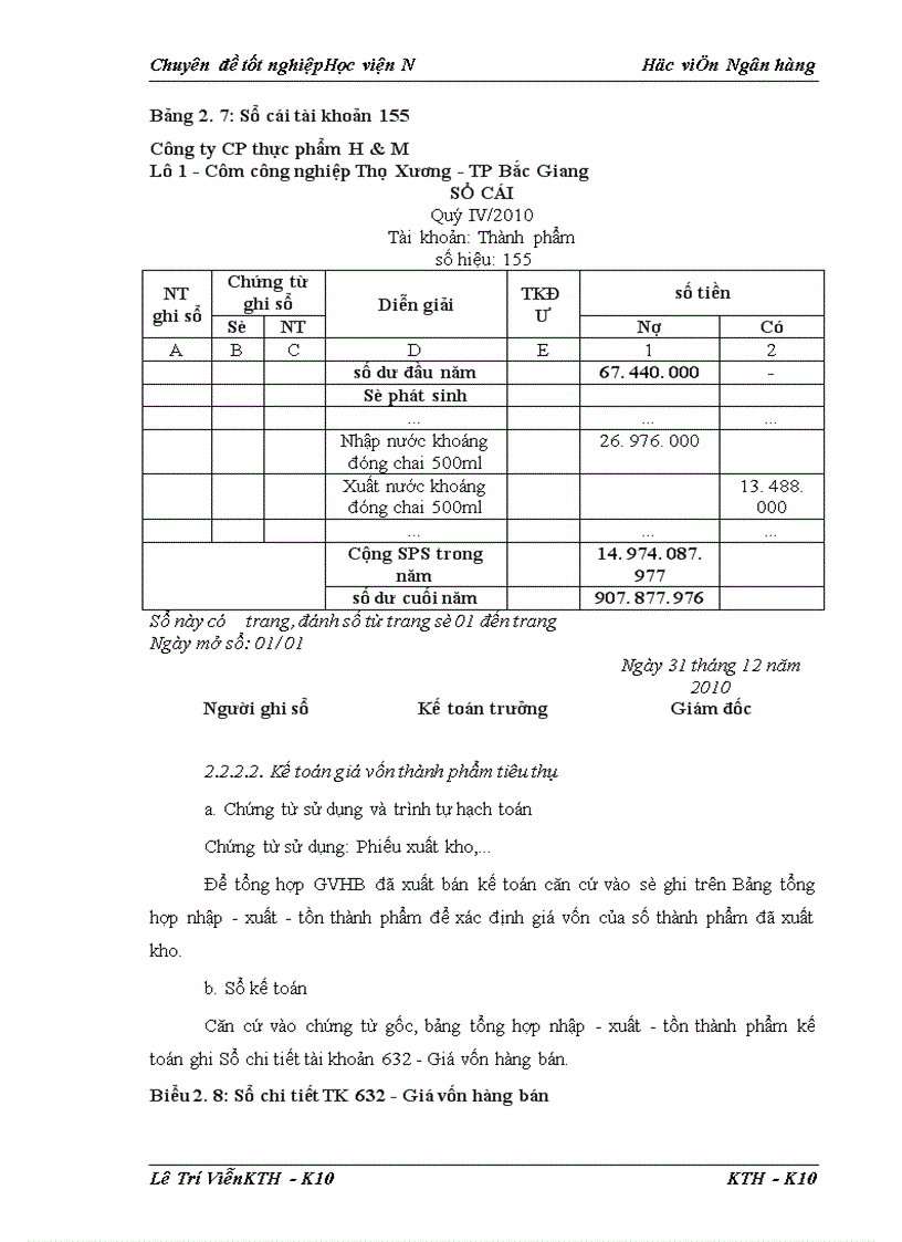 image for page Kế toán tiêu thụ thành phẩm và xác định kết quả tiêu thụ thành phẩm tại Công ty cổ phần thực phẩm H M 1