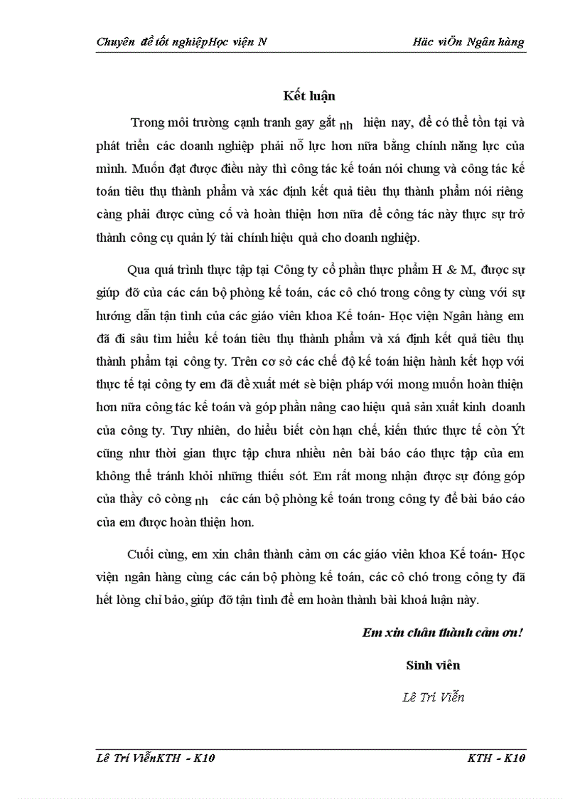 image for page Kế toán tiêu thụ thành phẩm và xác định kết quả tiêu thụ thành phẩm tại Công ty cổ phần thực phẩm H M 1