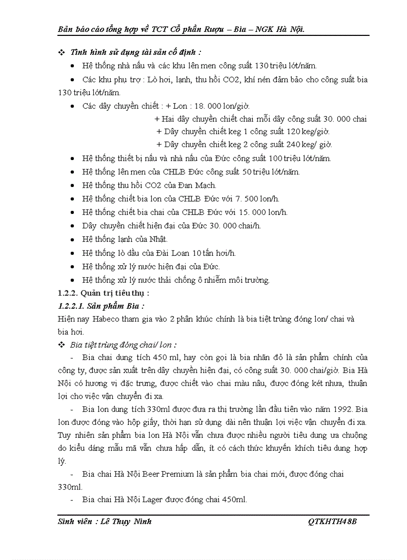 image for page Báo cáo thực tập tổng hợp tại TCT Cổ phần Rượu Bia NGK Hà Nội