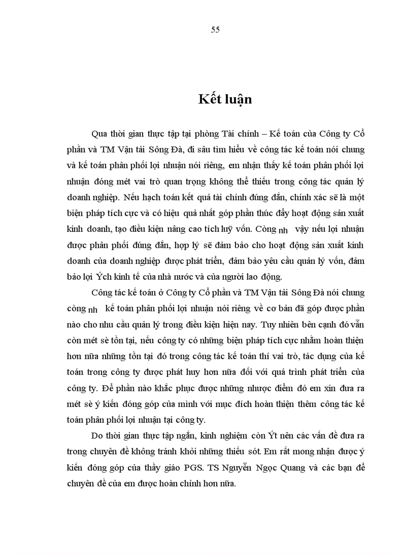 image for page Hoàn thiện kế toán phân phối lợi nhuận tại Công ty Cổ phần Thương Mại và Vận tải Sông Đà 1