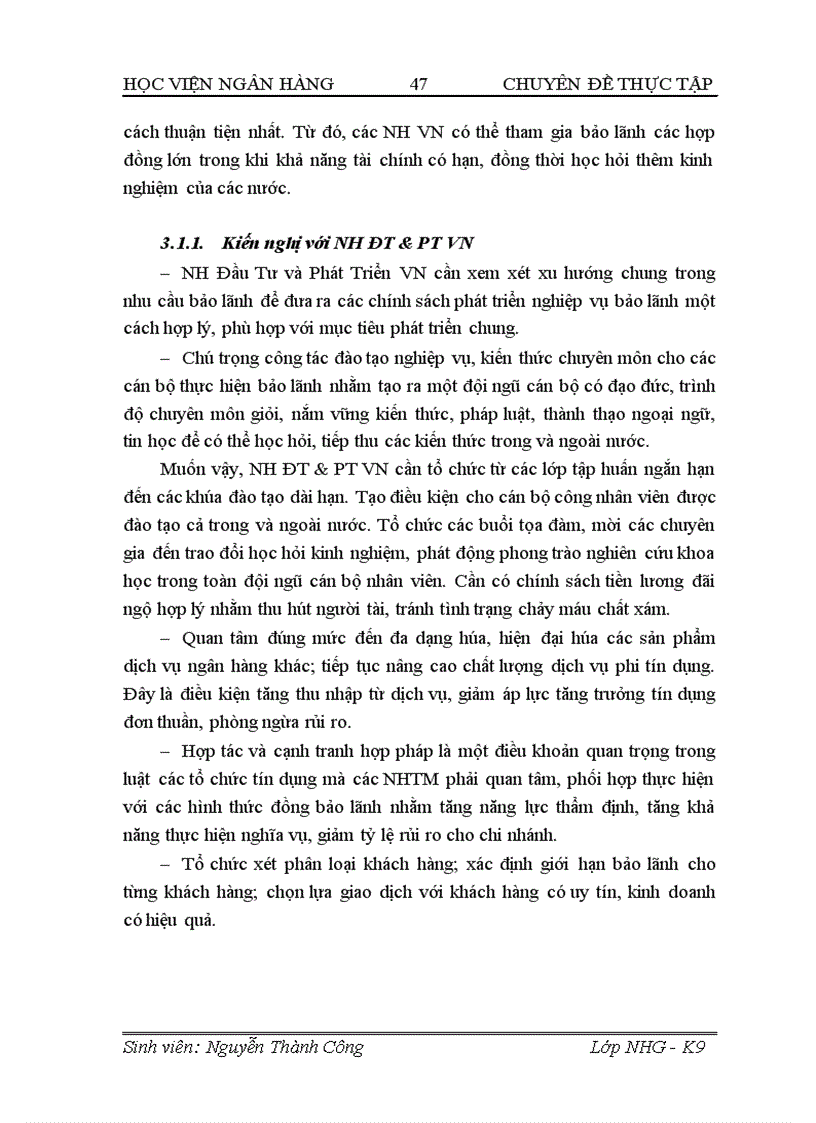 image for page Hoàn thiện và phát triển nghiệp vụ bảo lãnh tại Ngân hàng Đầu Tư và Phát Triển Việt Nam Chi nhánh Hà Thành 1