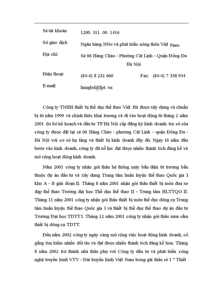 image for page Tổ chức bộ máy và tổ chức công tác kế toán công ty TNHH Thiết bị thể dục thể thao Việt Hà 1