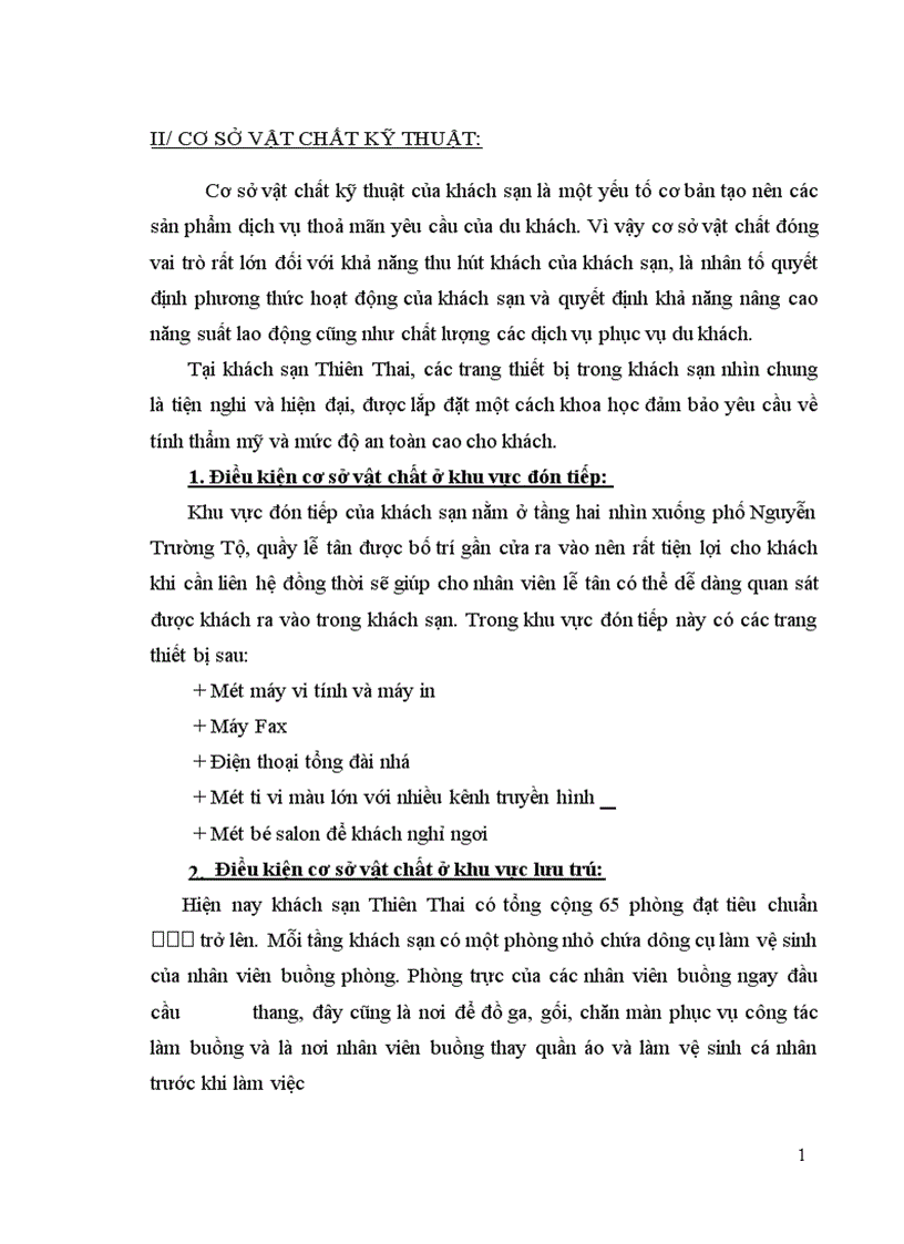 image for page Khái quát sản xuất kinh doanh và tổ chức quản lý của khách sạn Thiên Thai