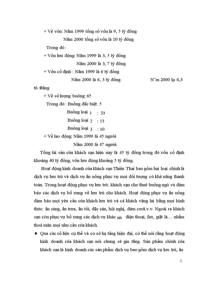 image for page Khái quát sản xuất kinh doanh và tổ chức quản lý của khách sạn Thiên Thai