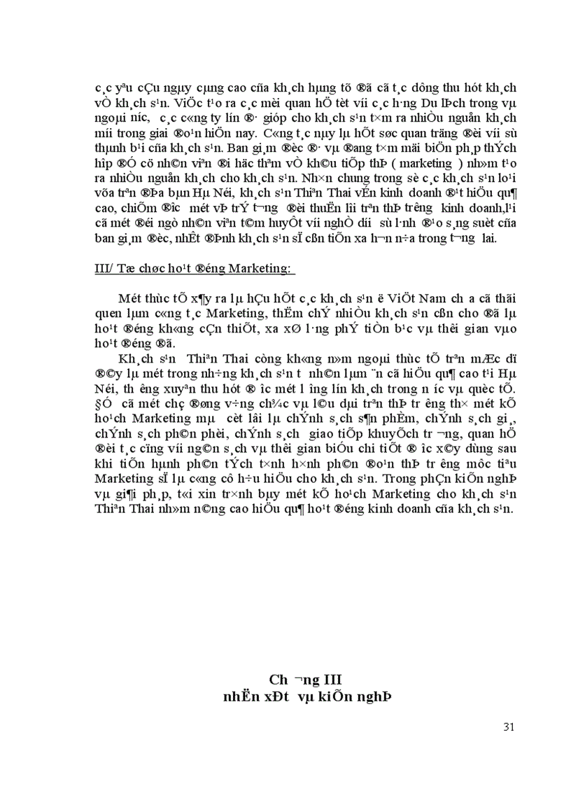 image for page Khái quát sản xuất kinh doanh và tổ chức quản lý của khách sạn Thiên Thai