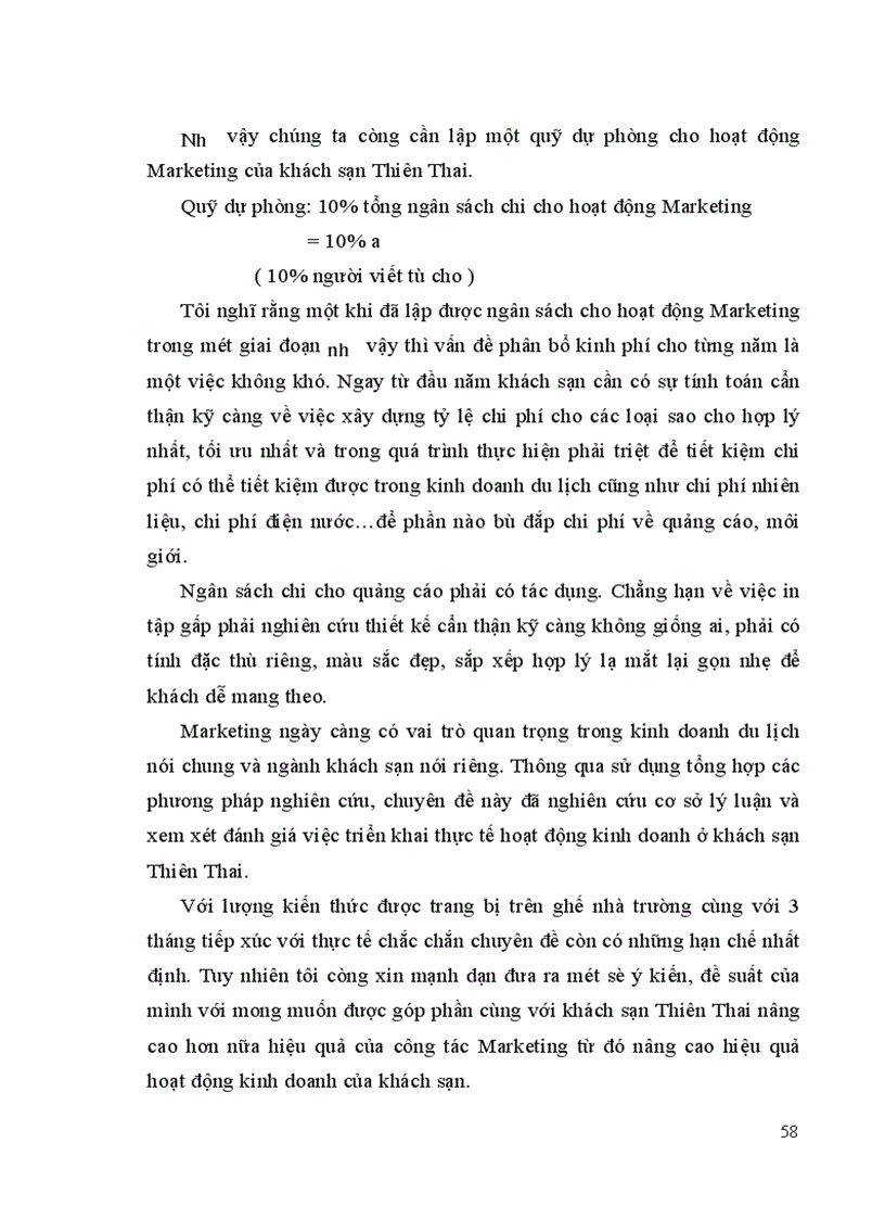 image for page Khái quát sản xuất kinh doanh và tổ chức quản lý của khách sạn Thiên Thai