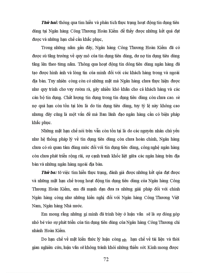 image for page Giải pháp mở rộng và nâng cao hiệu quả tín dụng tiêu dùng tại Ngân hàng Công Thương Việt Nam Chi nhánh Hoàn kiếm 1