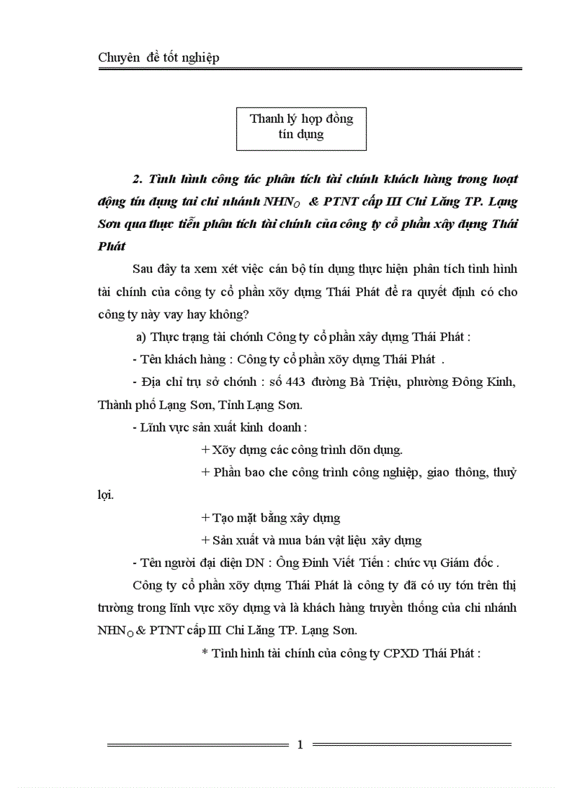 image for page Phân tích tài chính khách hàng phục vụ hoạt động tín dụng của chi nhánh NHNO PTNT cấp III Chi Lăng tp Lạng Sơn