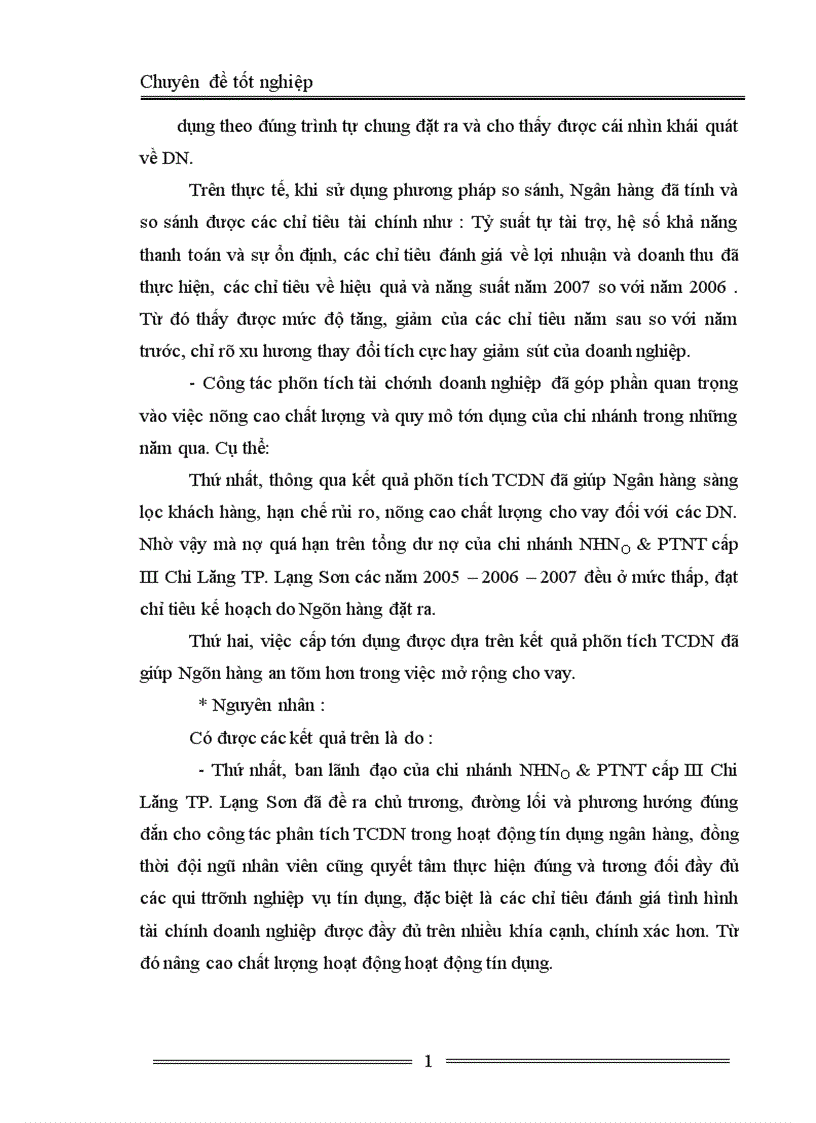 image for page Phân tích tài chính khách hàng phục vụ hoạt động tín dụng của chi nhánh NHNO PTNT cấp III Chi Lăng tp Lạng Sơn