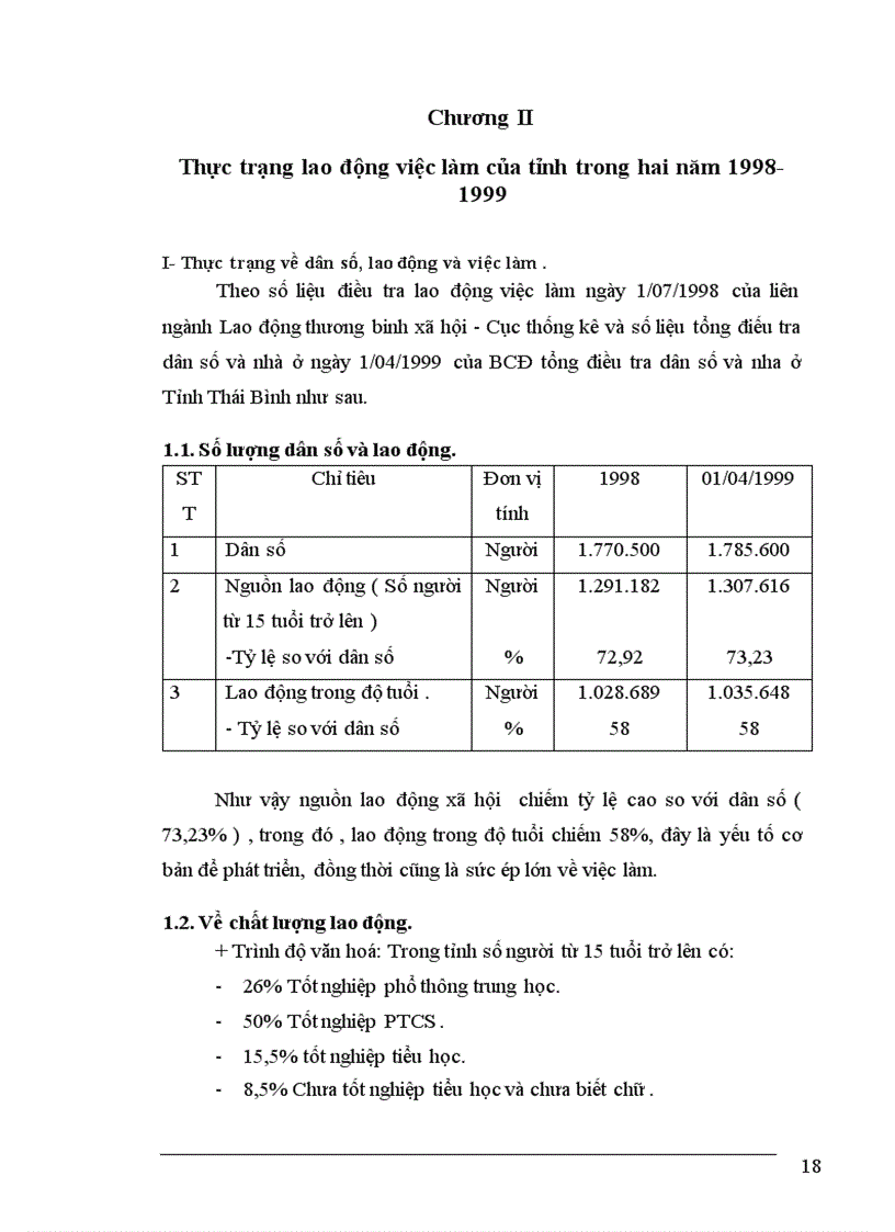 image for page Thực trạng về lao động việc làm và vấn đề giải quyết việc làm ở tỉnh Thái Bình 1