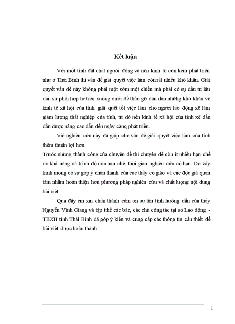 image for page Thực trạng về lao động việc làm và vấn đề giải quyết việc làm ở tỉnh Thái Bình 1