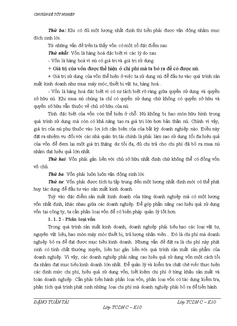 image for page Một số vấn đề về vốn và giải pháp nâng cao hiệu quả sử dụng vốn tại Công ty Tuấn Tài