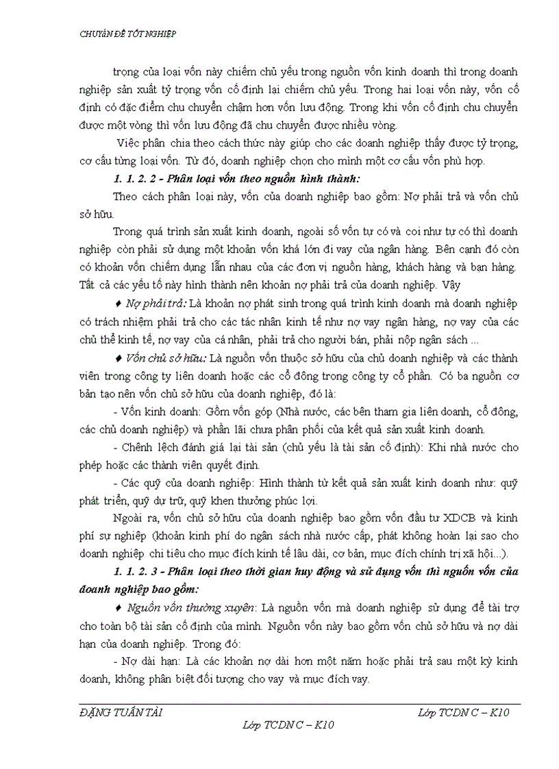 image for page Một số vấn đề về vốn và giải pháp nâng cao hiệu quả sử dụng vốn tại Công ty Tuấn Tài