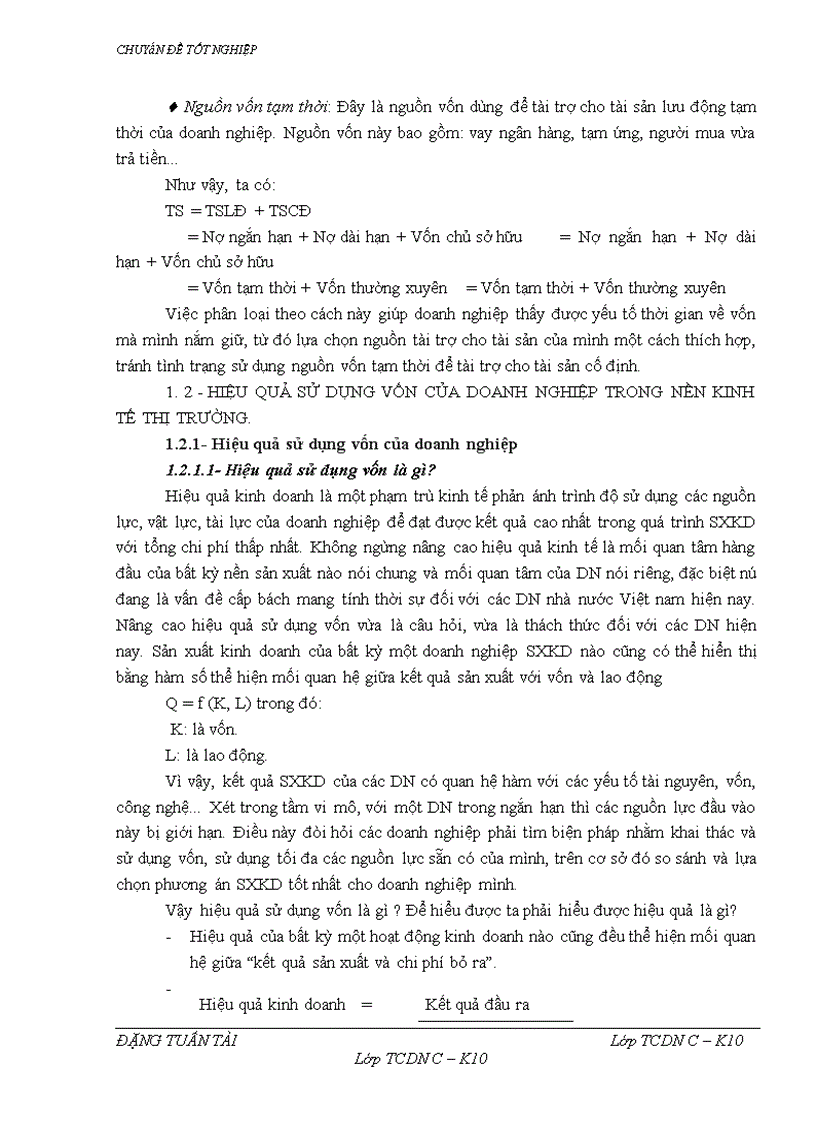 image for page Một số vấn đề về vốn và giải pháp nâng cao hiệu quả sử dụng vốn tại Công ty Tuấn Tài