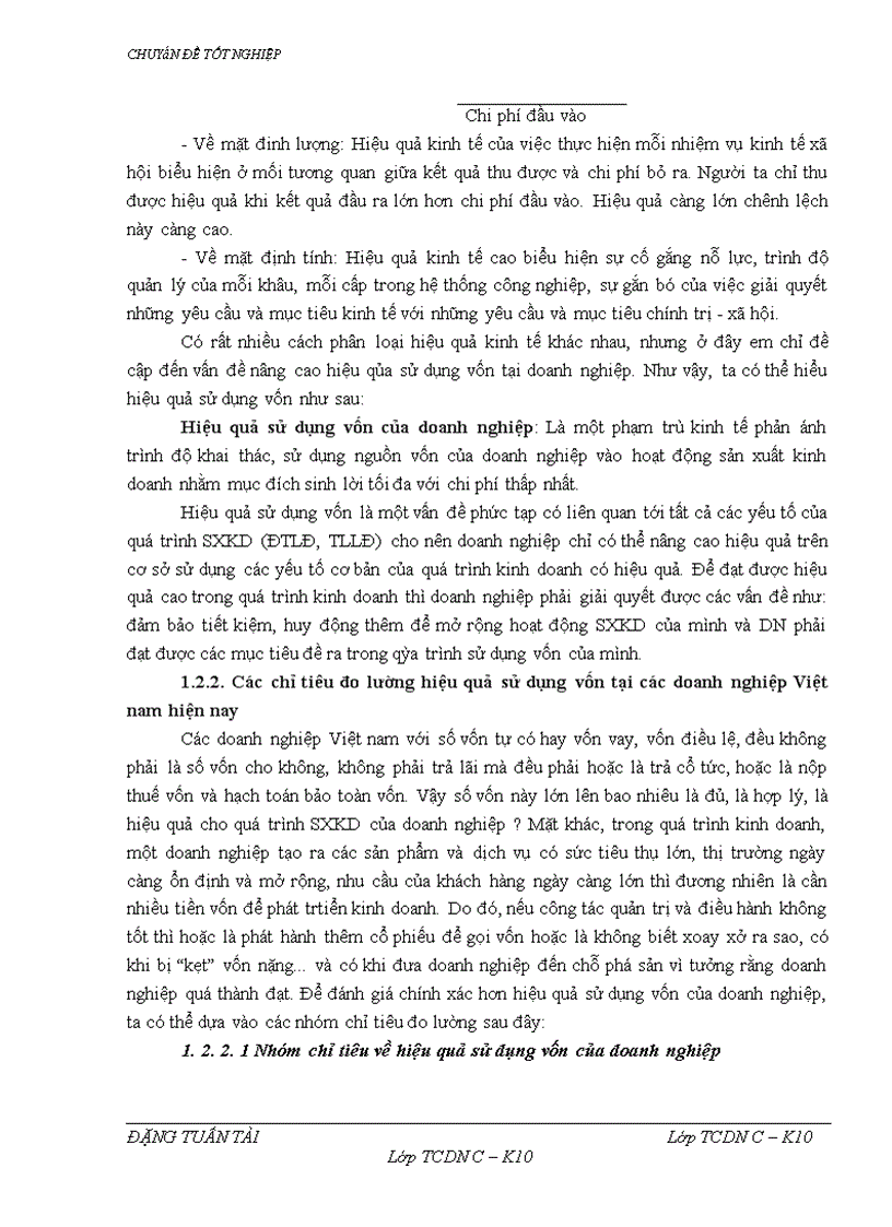 image for page Một số vấn đề về vốn và giải pháp nâng cao hiệu quả sử dụng vốn tại Công ty Tuấn Tài