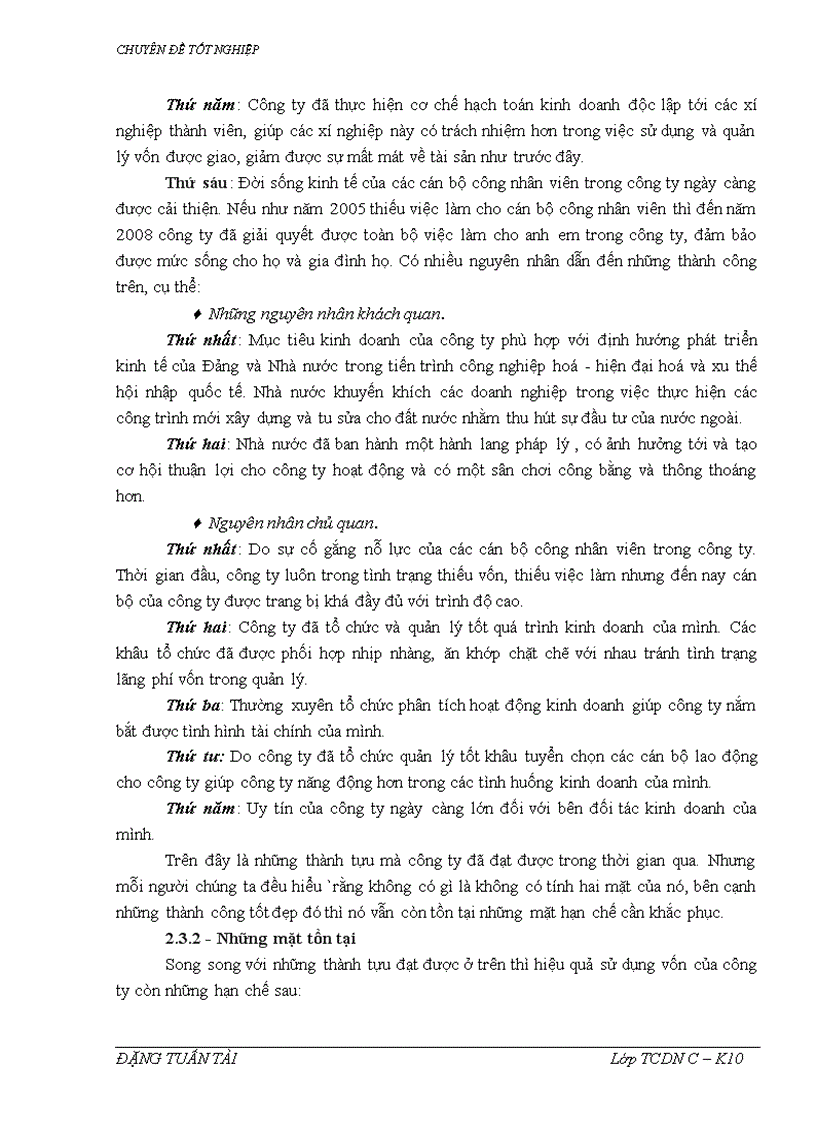image for page Một số vấn đề về vốn và giải pháp nâng cao hiệu quả sử dụng vốn tại Công ty Tuấn Tài