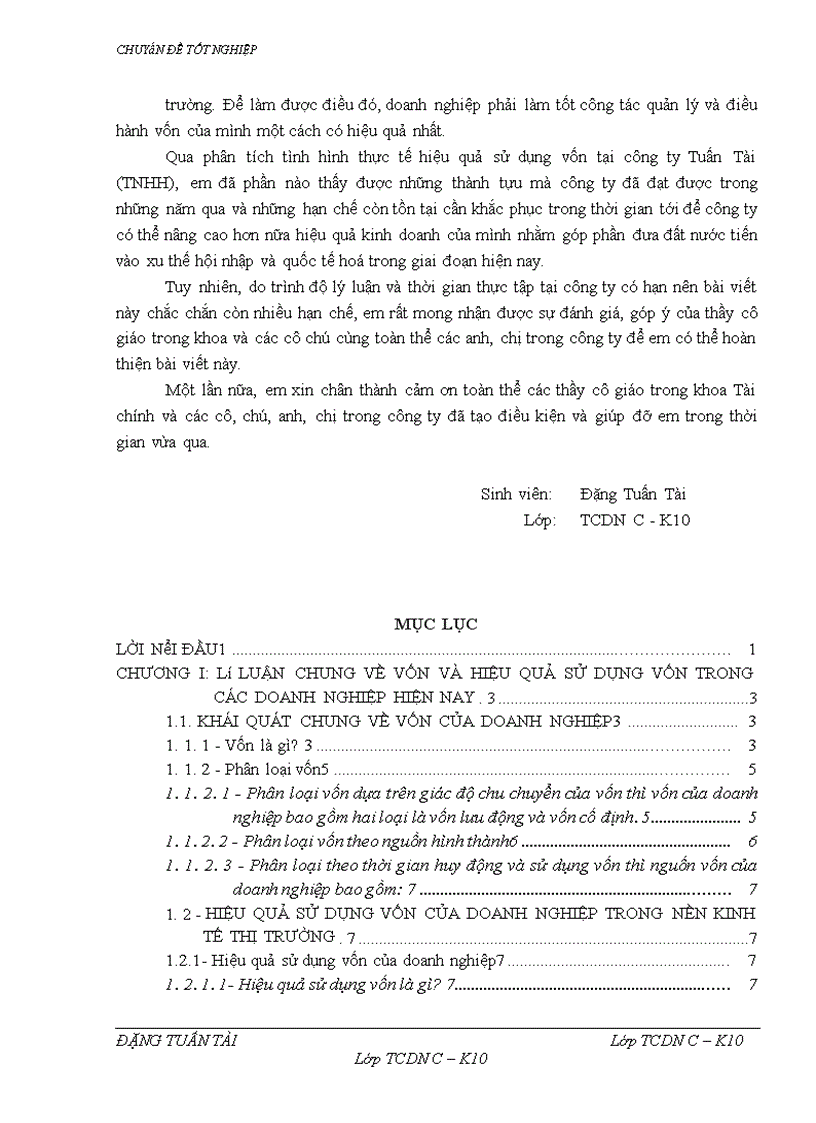 image for page Một số vấn đề về vốn và giải pháp nâng cao hiệu quả sử dụng vốn tại Công ty Tuấn Tài