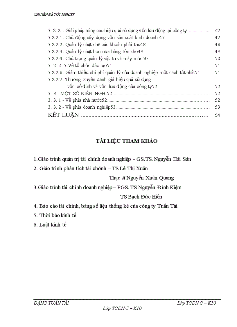 image for page Một số vấn đề về vốn và giải pháp nâng cao hiệu quả sử dụng vốn tại Công ty Tuấn Tài