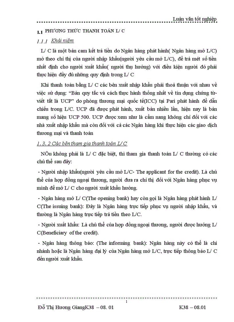 image for page thanh toán L C trong hoạt động XNK của Công ty Vật tư và XNK Tổng công ty rau quả