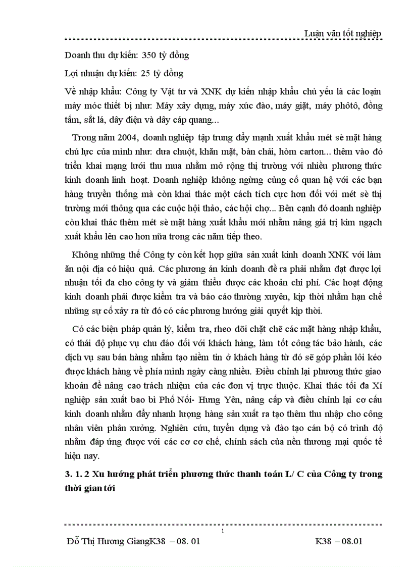 image for page thanh toán L C trong hoạt động XNK của Công ty Vật tư và XNK Tổng công ty rau quả