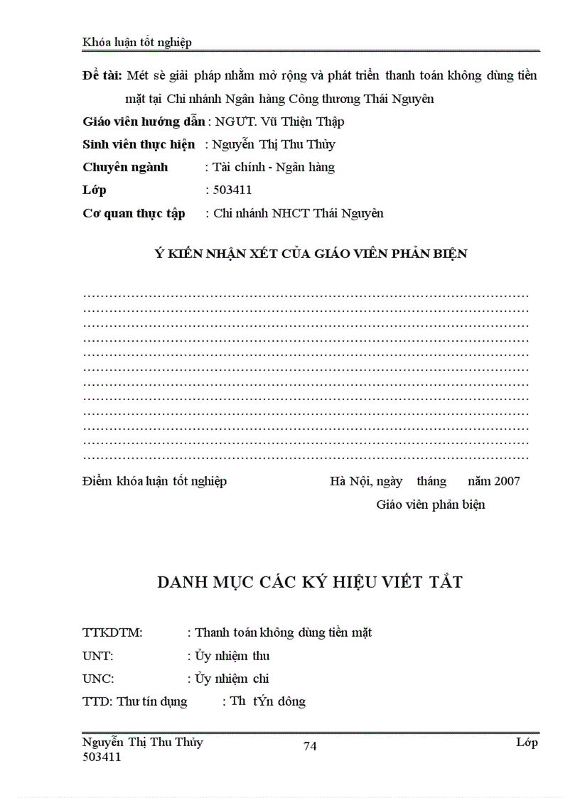 image for page Một số giải pháp nhằm mở rộng và phát triển thanh toán không dùng tiền mặt tại Chi nhánh Ngân hàng Công thương Thái Nguyên