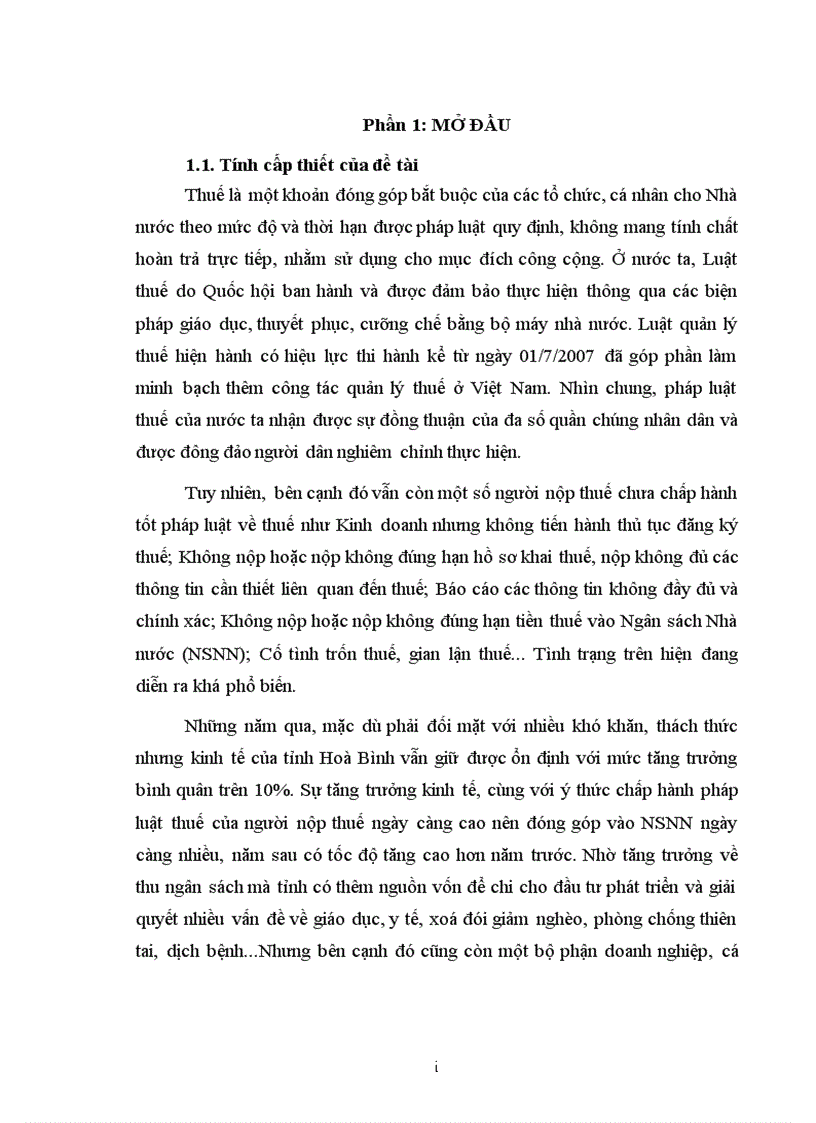 image for page Nghiên cứu giải pháp nâng cao tính tuân thủ pháp luật của người nộp thuế theo luật Quản lý thuế hiện nay ở tỉnh Hoà Bình