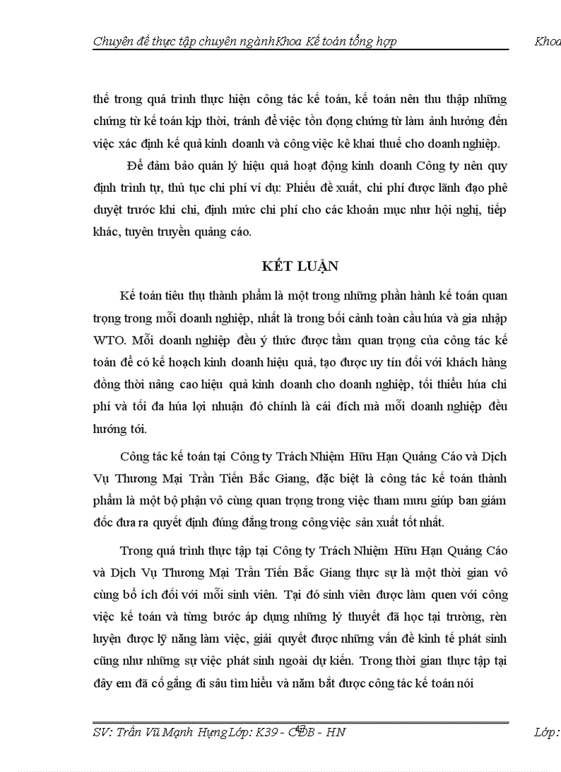 image for page Hoàn thiện kế toán tiêu thụ thành phẩm tại Công ty trách nhiệm hữu hạn quảng cáo và dịch vụ thương mại Trần Tiến Bắc Giang 1