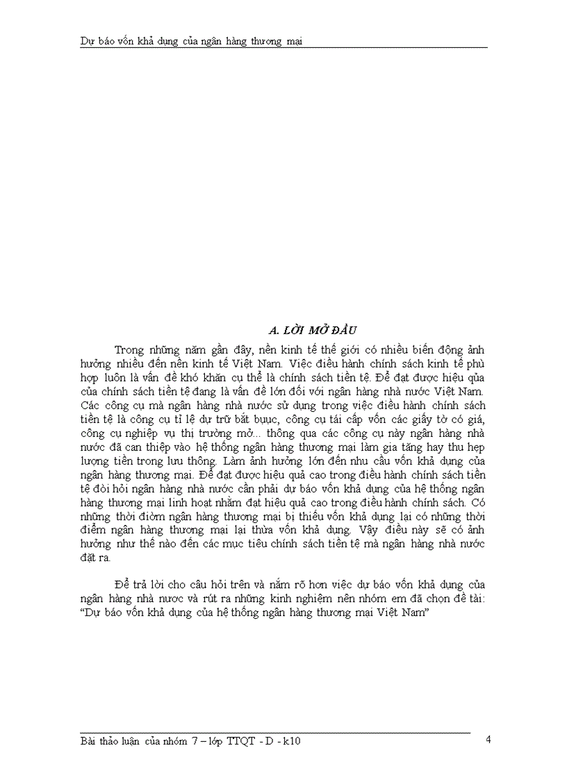 image for page Dự báo vốn khả dụng của hệ thống ngân hàng thương mại Việt Nam