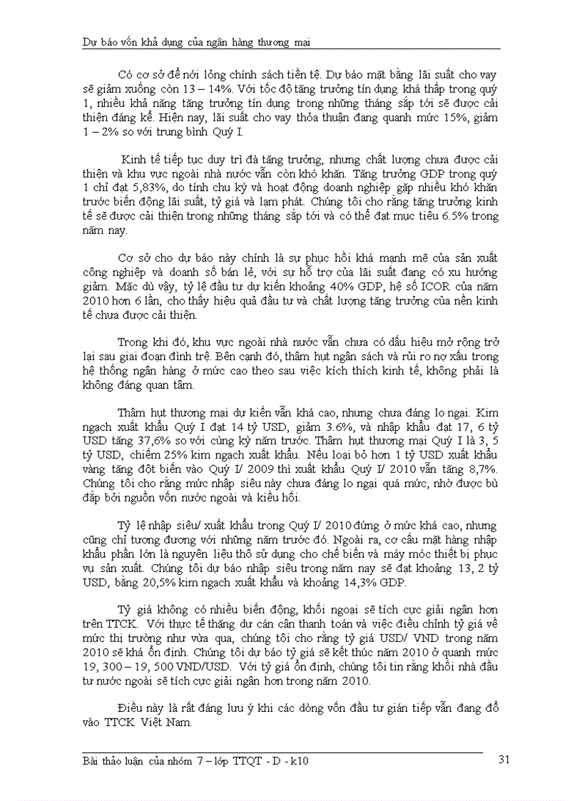 image for page Dự báo vốn khả dụng của hệ thống ngân hàng thương mại Việt Nam