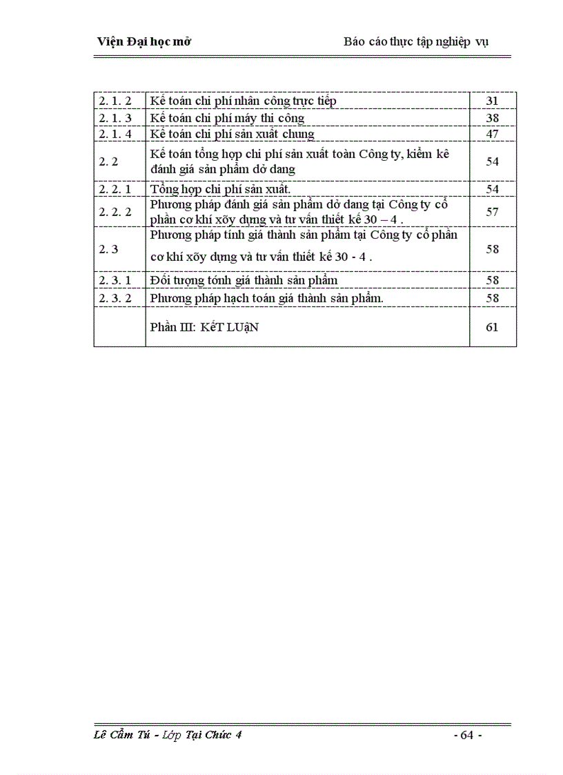 image for page Kế toán chi phí sản xuất v à tính giá thành sản phẩm tại Công ty cổ phần cơ khí xây dựng và tư vấn thiết kế 30 4