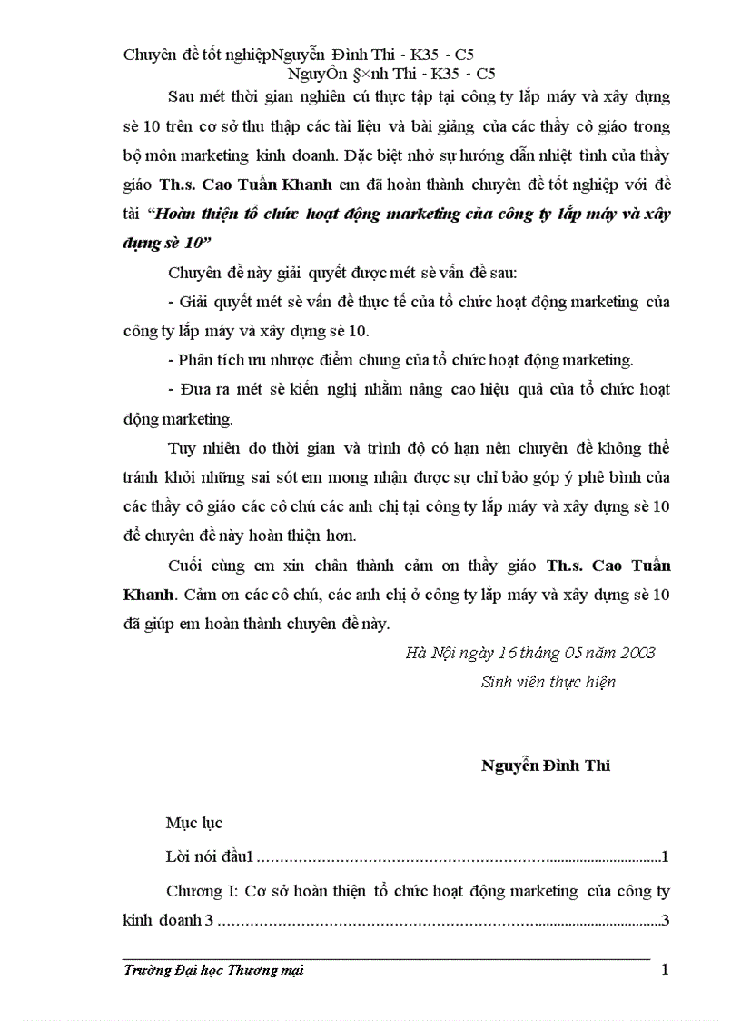 image for page Hoàn thiện tổ chức hoạt động marketing của Công ty lắp máy và xây dựng số 10 1