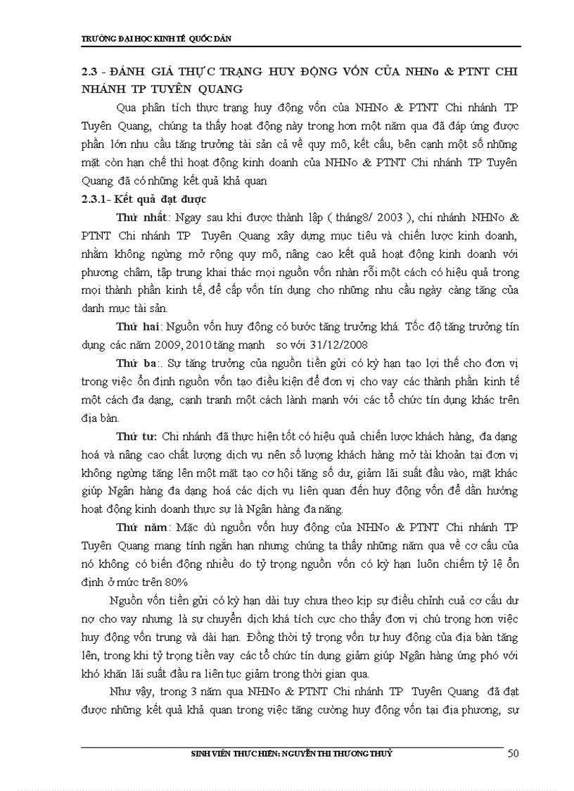image for page Giải pháp tăng cường huy động vốn tại Ngân hàng Nông nghiệp và Phát triển Nông thôn Chi nhánh TP Tuyên Quang