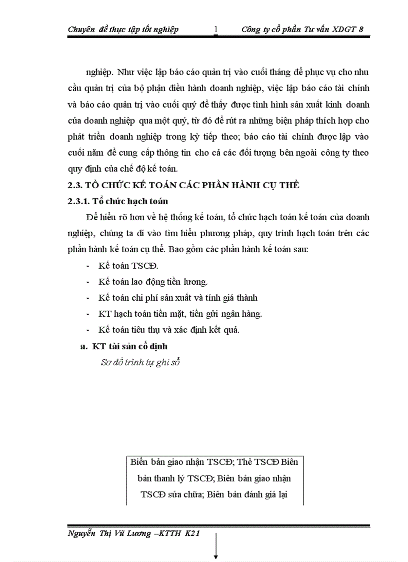 image for page Tổ chức bộ máy kế toán và hệ thống kế toán tại Công ty cổ phần Tư vấn xây dựng giao thông 1