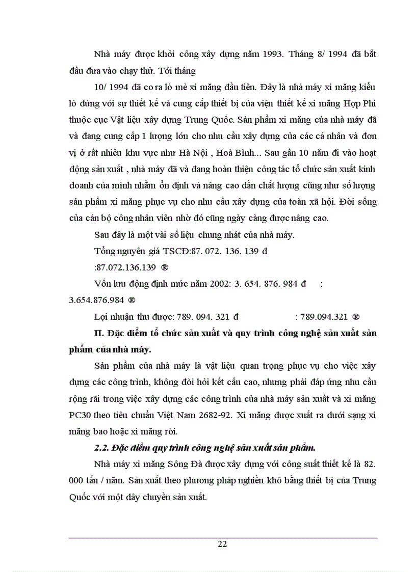 image for page Tình hình thực tế về công tác kế toán tập hợp chi phí sản xuất và tình giá thành sản phẩm ở Nhà máy xi măng Sông Đà thuộc công ty xây lắp vật tư vận tải Sông Đà 1