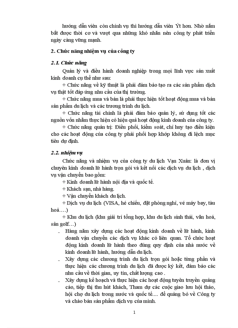 image for page Báo cáo thực tập tại công ty du lịch Vạn Xuân