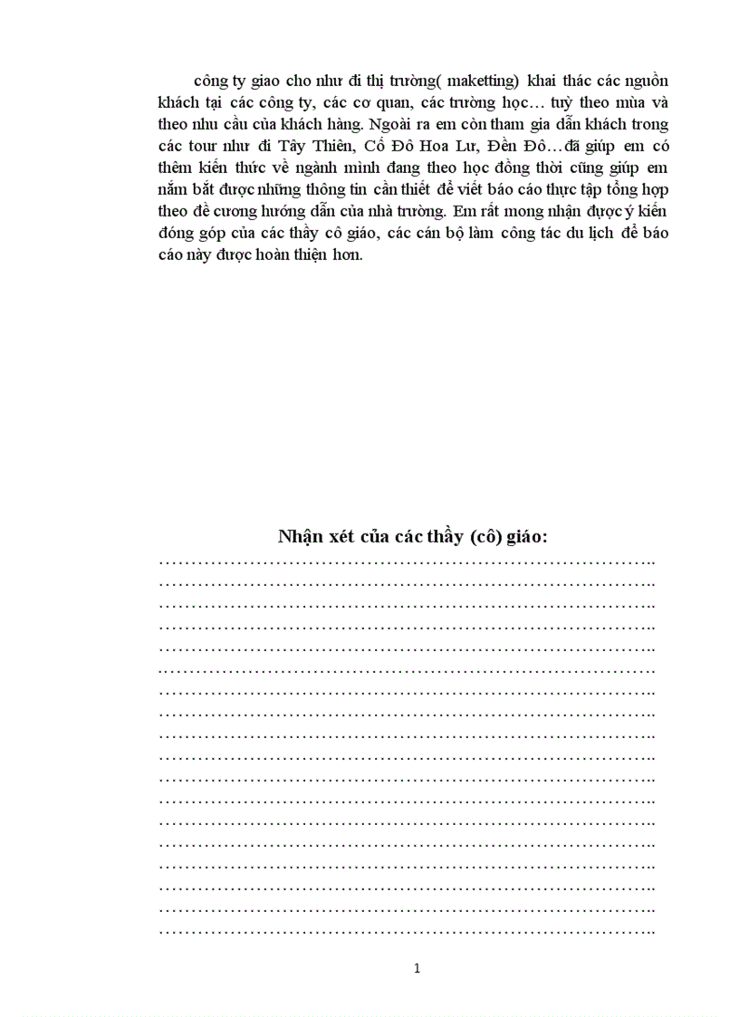 image for page Báo cáo thực tập tại công ty du lịch Vạn Xuân