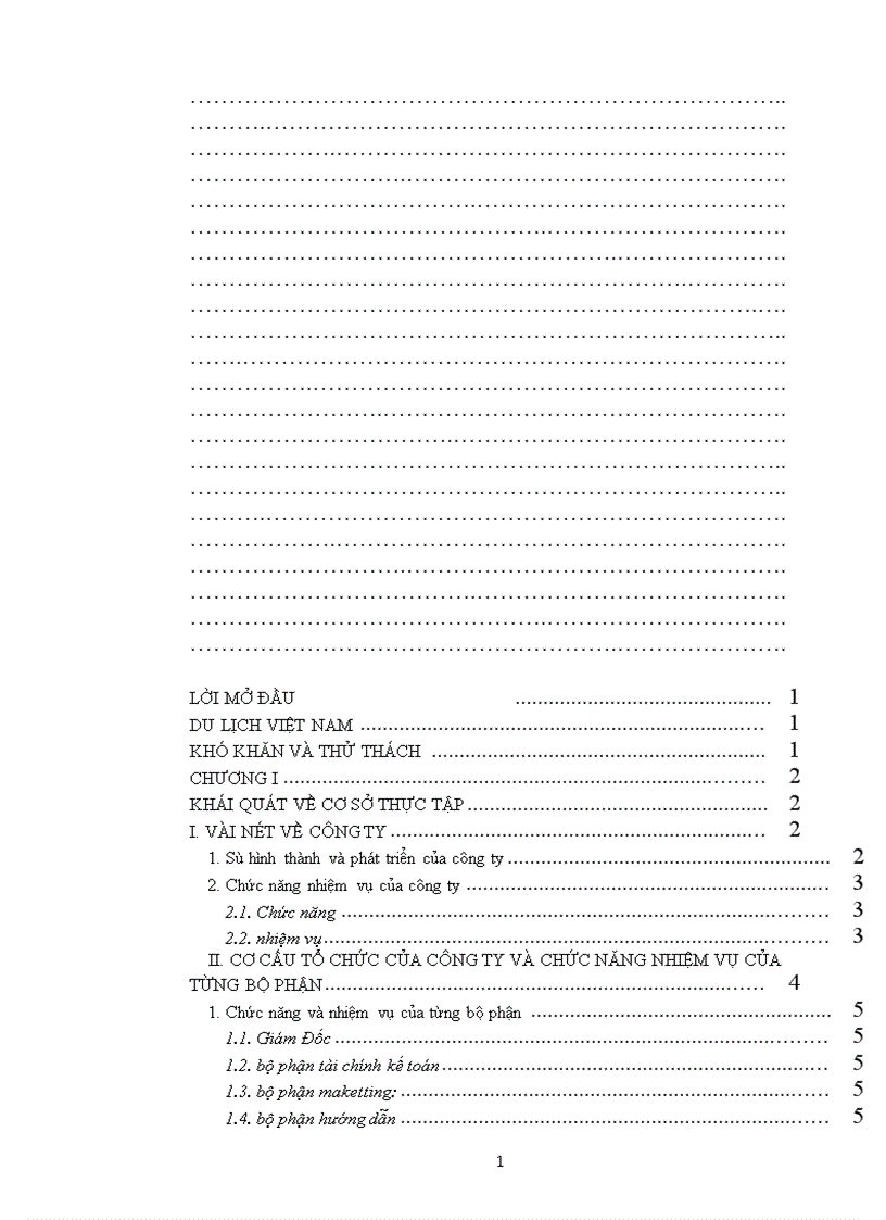 image for page Báo cáo thực tập tại công ty du lịch Vạn Xuân