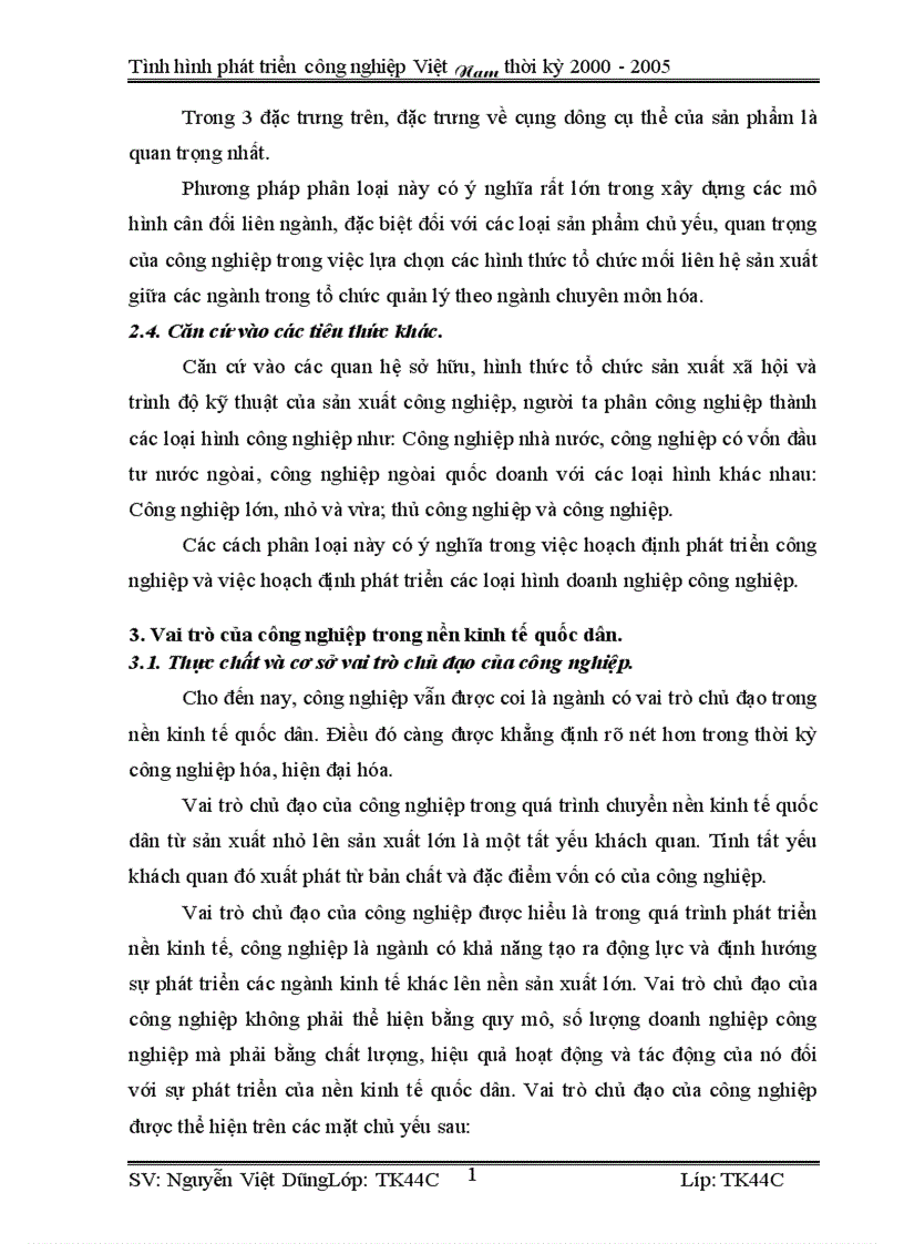 image for page Vận dụng phương pháp dãy số thời gian phân tích tình hình phát triển công nghiệp Việt Nam từ 2000 2005 và dư đoán ngắn hạn đến 2007