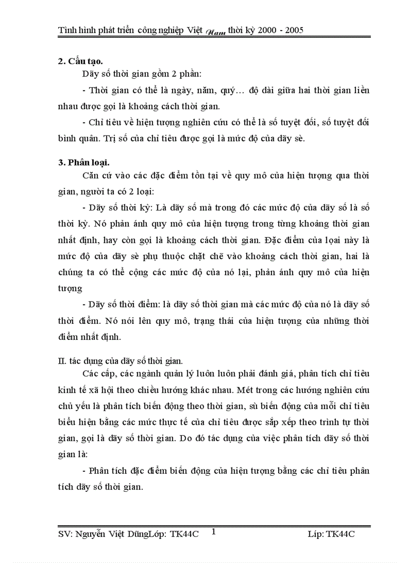 image for page Vận dụng phương pháp dãy số thời gian phân tích tình hình phát triển công nghiệp Việt Nam từ 2000 2005 và dư đoán ngắn hạn đến 2007
