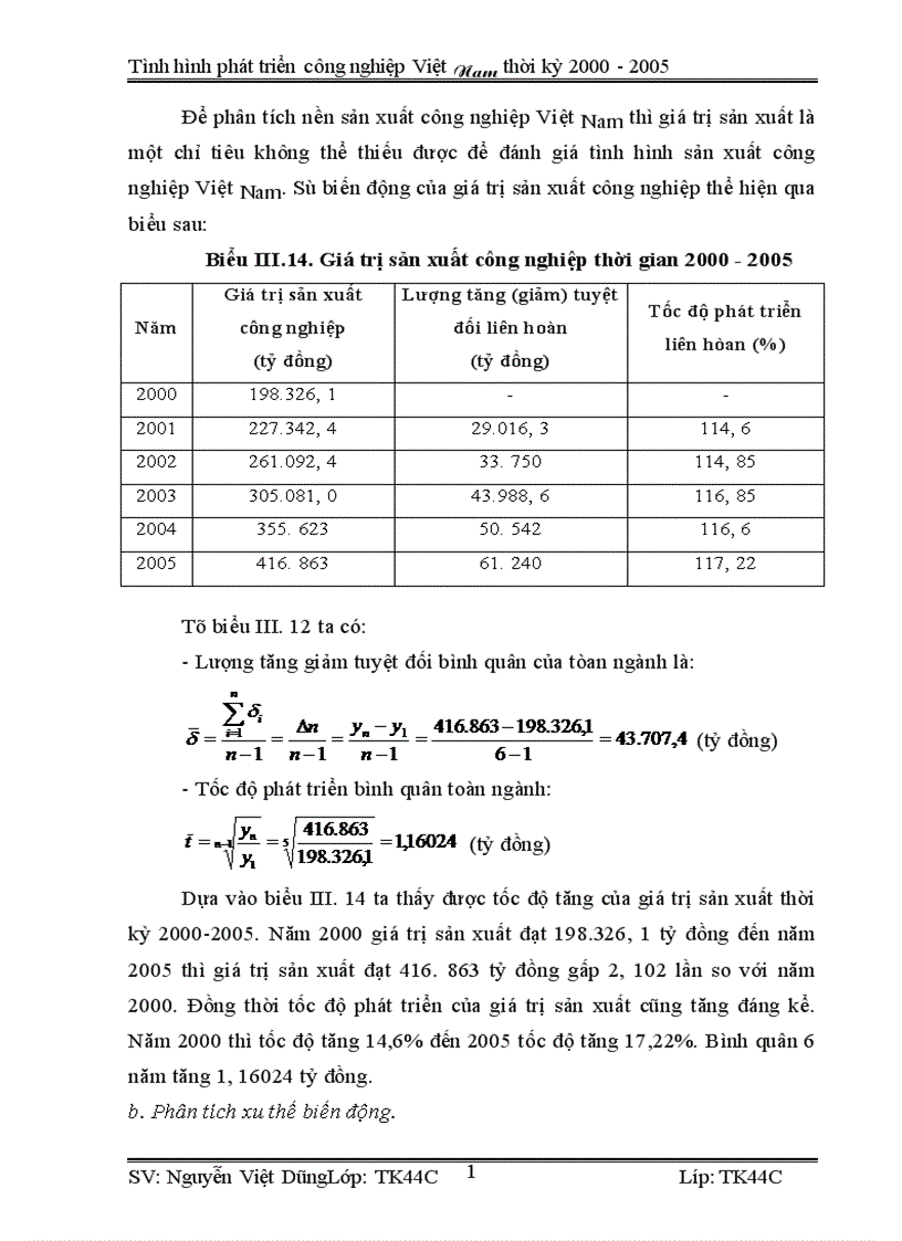 image for page Vận dụng phương pháp dãy số thời gian phân tích tình hình phát triển công nghiệp Việt Nam từ 2000 2005 và dư đoán ngắn hạn đến 2007
