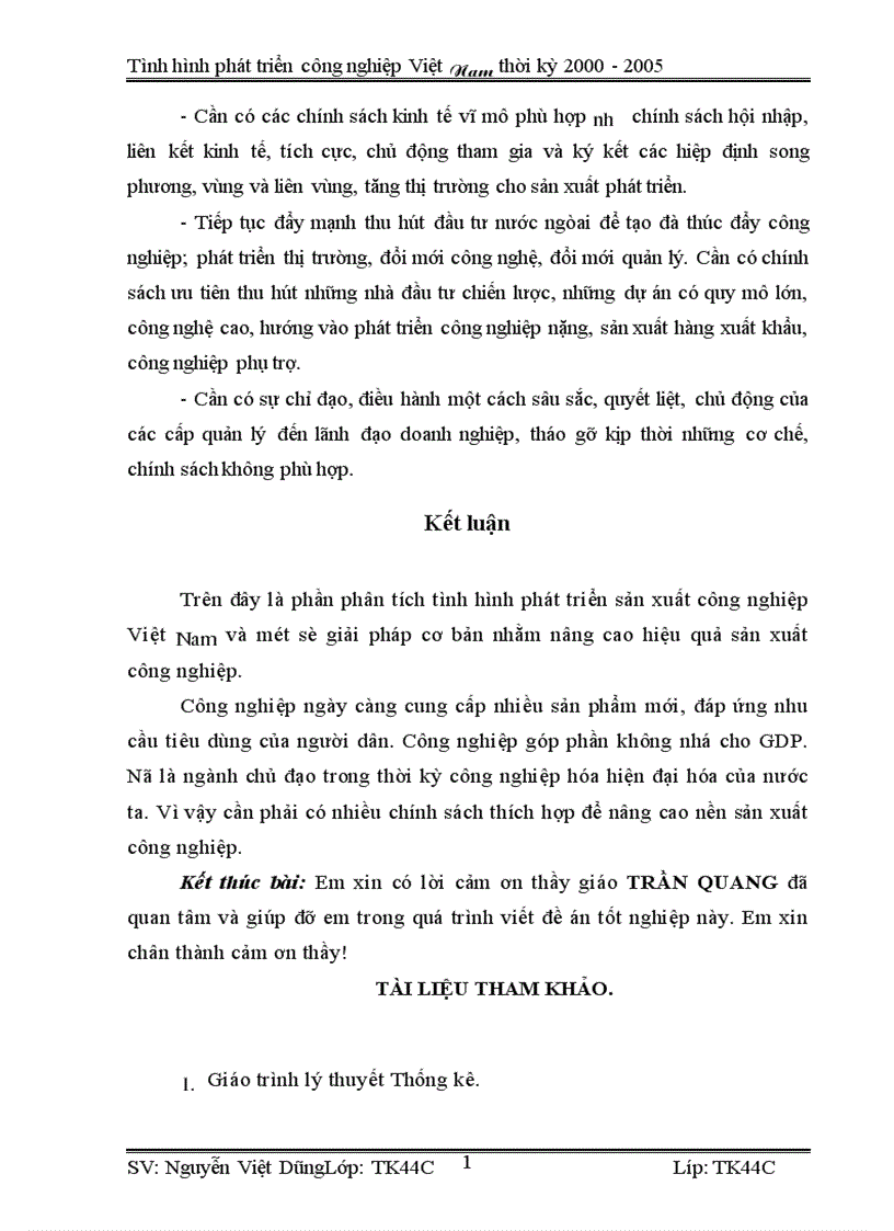 image for page Vận dụng phương pháp dãy số thời gian phân tích tình hình phát triển công nghiệp Việt Nam từ 2000 2005 và dư đoán ngắn hạn đến 2007