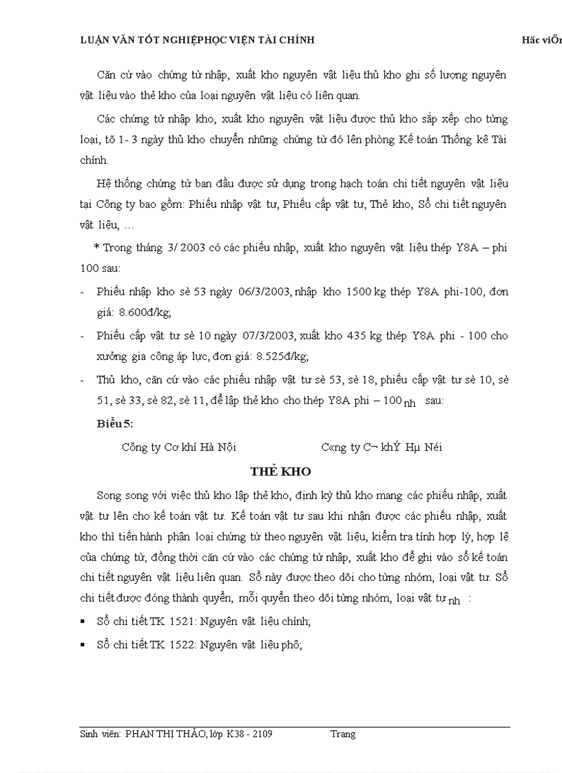 image for page Kế toán nhập xuất nguyên vật liệu ở công ty cơ khí Hà Nội