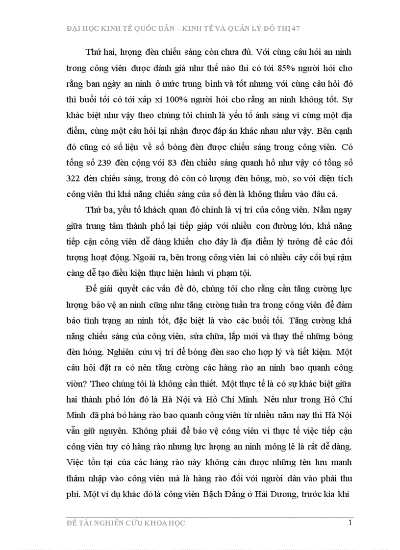 image for page Đánh giá thực trạng công viên Thống Nhất