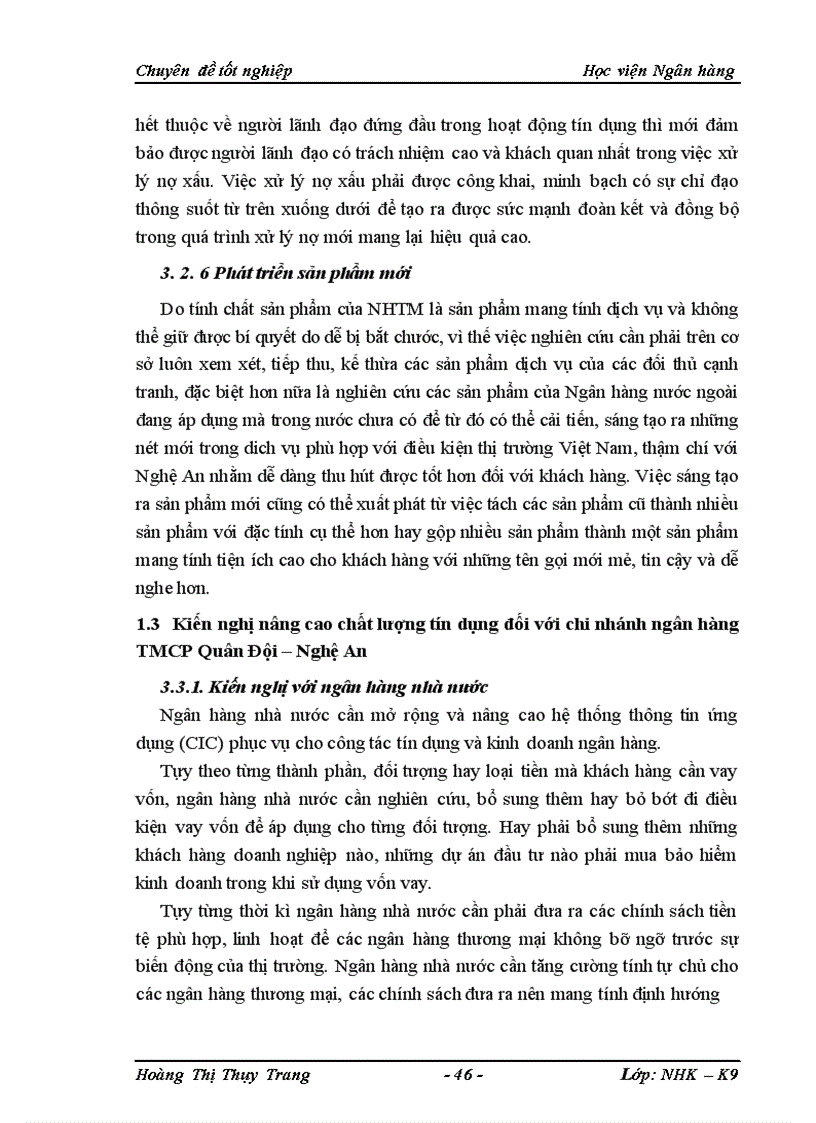 image for page Nâng cao chất lượng tín dụng đối với Chi nhánh ngân hàng TMCP Quân đội Nghệ An